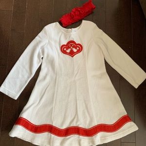 Hanna Andersson Girls Long Sleeve Dress with Headband 🌺 Size 120 (6-8 yrs)
